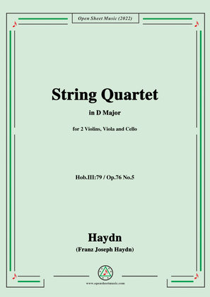 Book cover for Haydn-String Quartet,in D Major,Hob.III 79