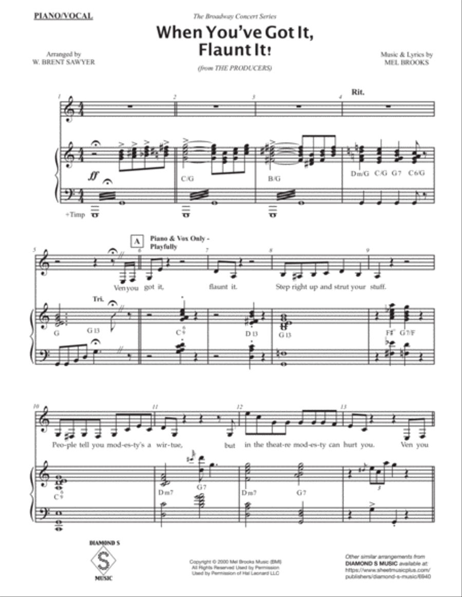 When You Got It, Flaunt It from THE PRODUCERS Voice scores gallery preview page 3