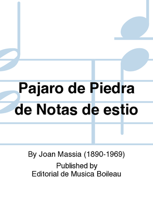 Book cover for Pajaro de Piedra de Notas de estio