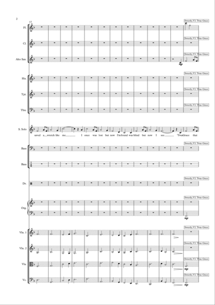 Amazing Grace Concert Band scores gallery preview page 2