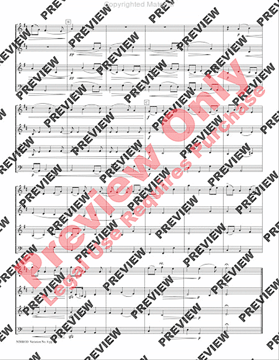 Nimrod (Variation No. 9 from Enigma Variations) Brass Quartet scores gallery preview page 4