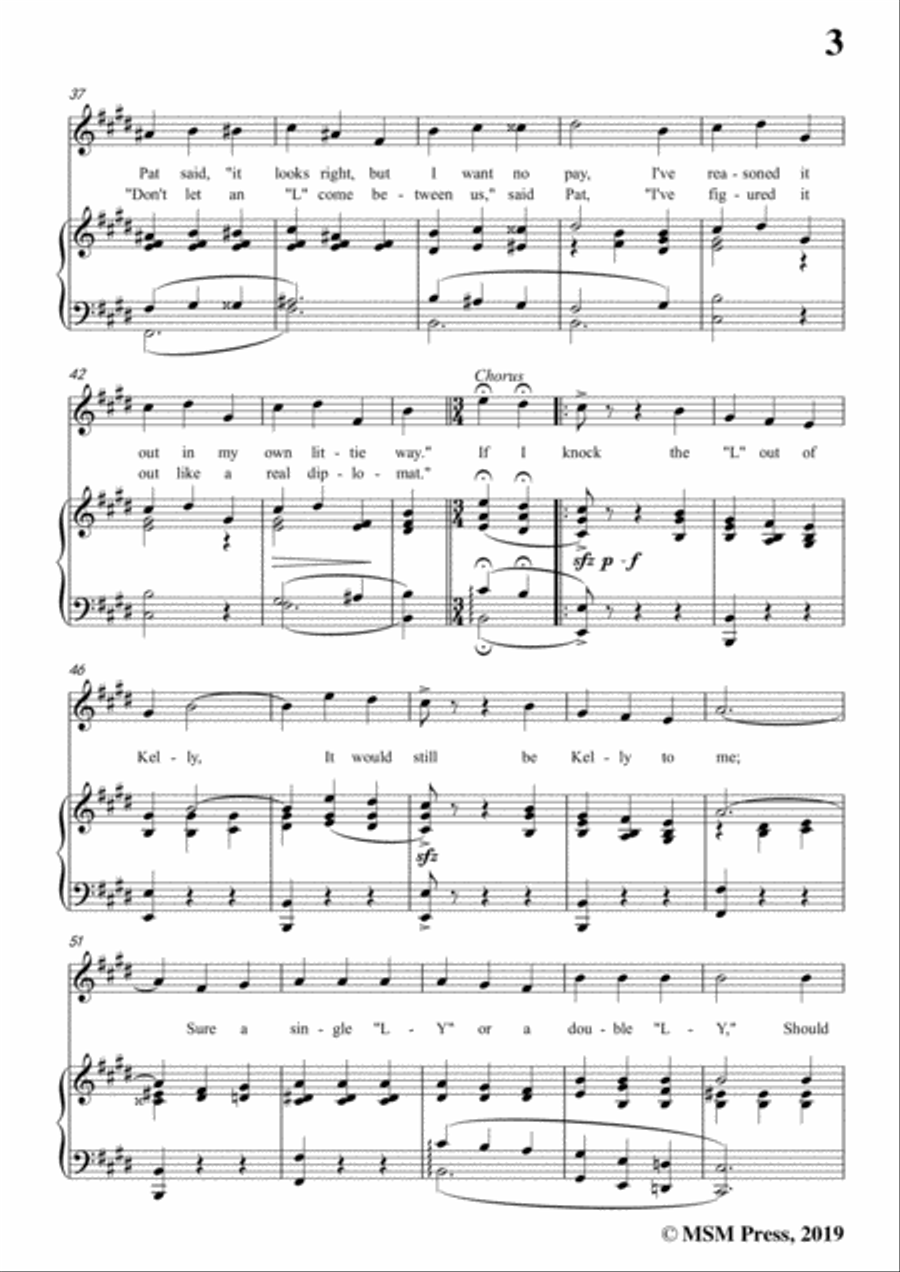 Bert Grant-If I Knock the 'L' Out of Kelly,in E Major,for Voice&Piano Voice scores gallery preview page 5