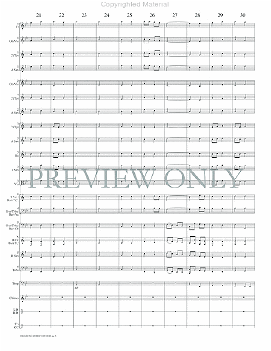 Ding Dong Merrily on High Concert Band scores gallery preview page 6