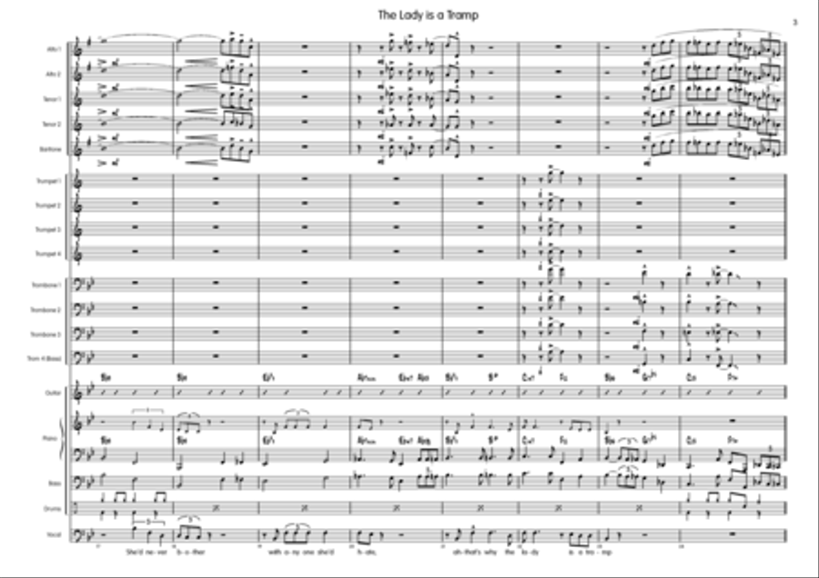 The Lady Is A Tramp The Lady Is A Tramp Big Band scores gallery preview page 3