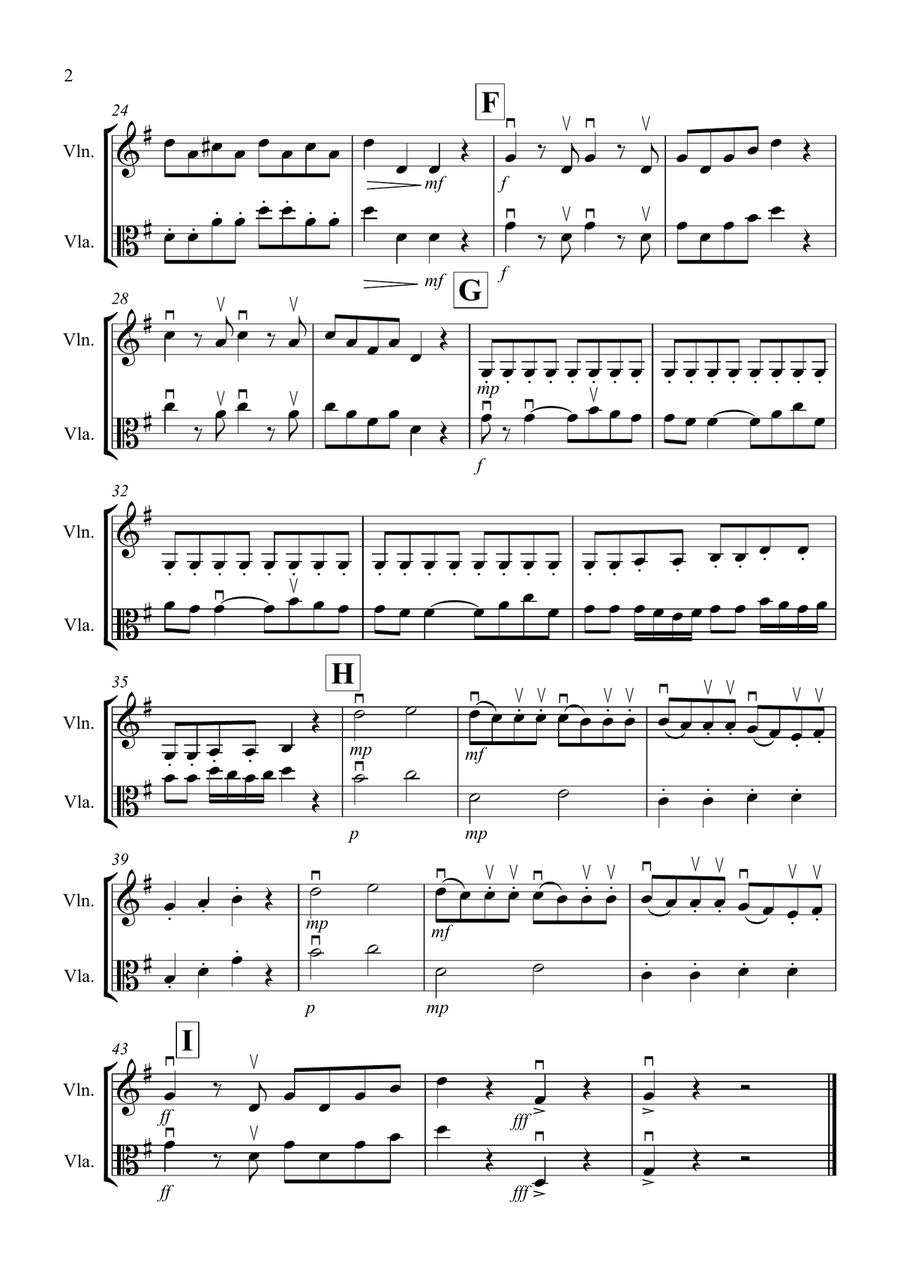 Eine Kleine Nachtmusik (1st movement) for Violin and Viola Duet Eine Kleine Nachtmusik (1st movement) for Violin and Viola Duet String Duet scores gallery preview page 2