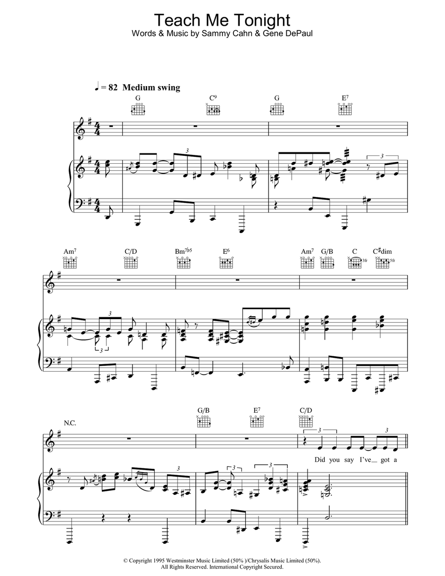 Teach Me Tonight Teach Me Tonight Guitar scores gallery preview page 1