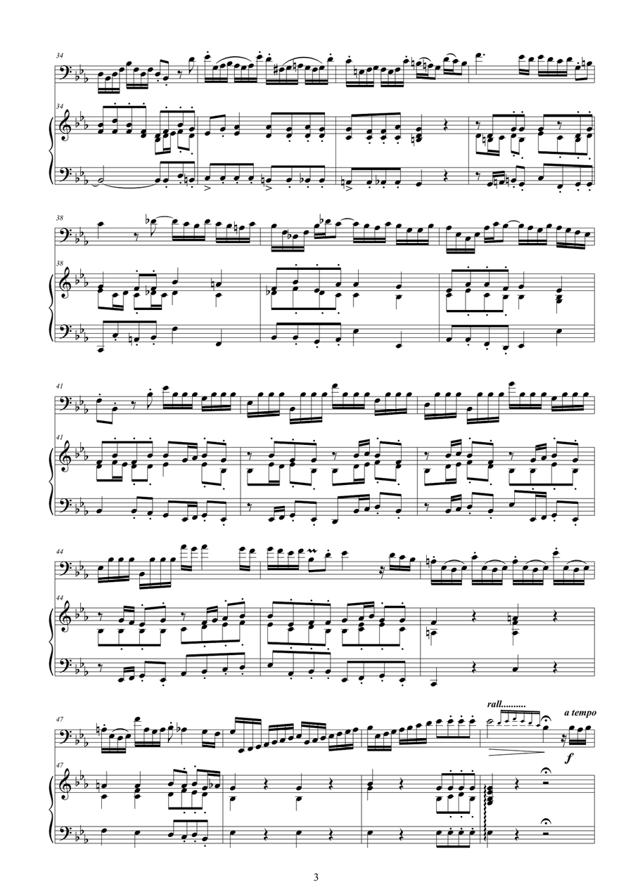 Telemann - Bassoon Sonata in E flat TWV 41EsA1 for Bassoon and Cembalo (or Piano) Bassoon scores gallery preview page 3