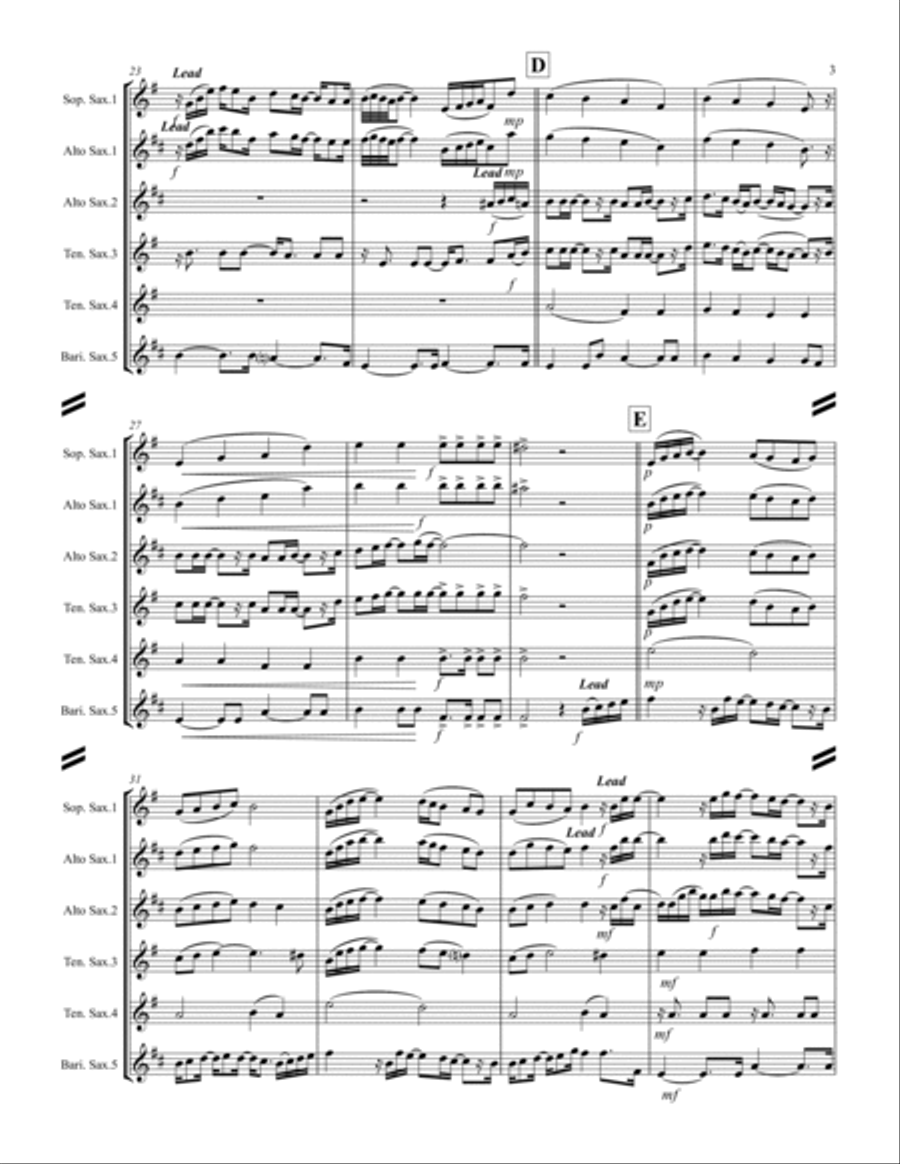 Mary, Did You Know? Saxophone Quintet scores gallery preview page 4