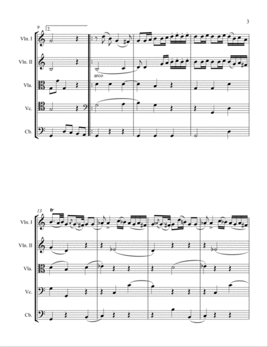 Menuetto a modo di Seguidilla Spagnola String Orchestra scores gallery preview page 3