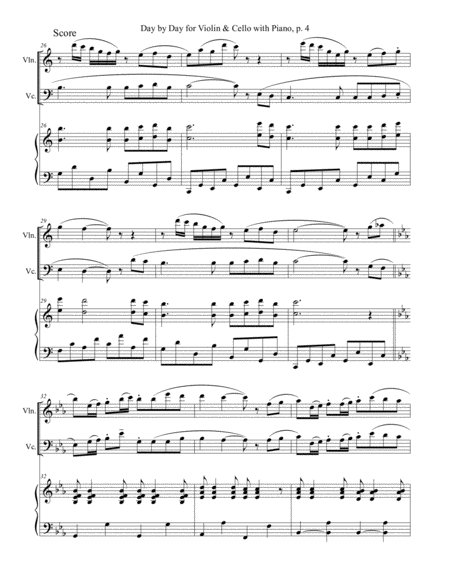 DAY BY DAY (Violin & Cello with Piano - Score & Part included) image number null