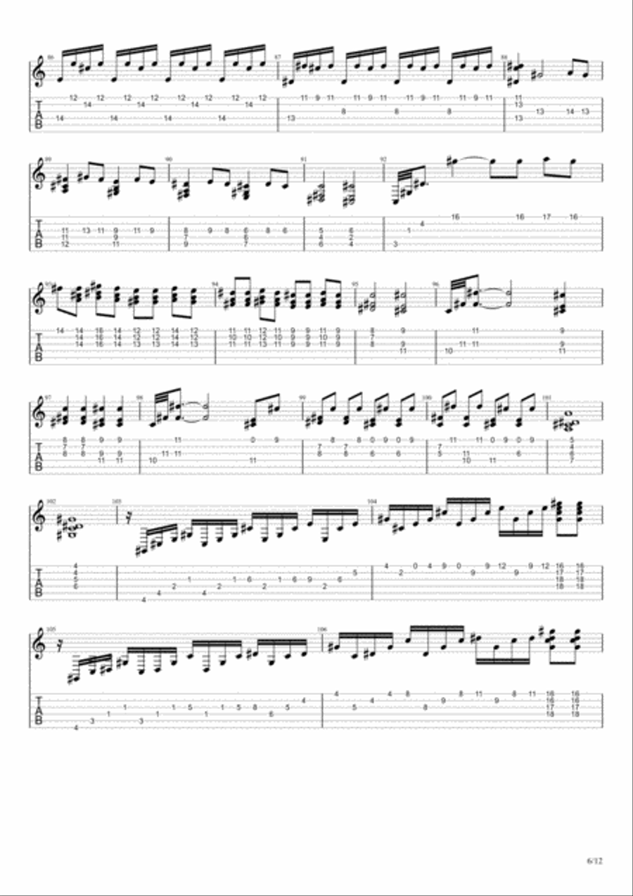 Moonlight Sonata - 3rd Movement guitar solo Classical Guitar scores gallery preview page 6