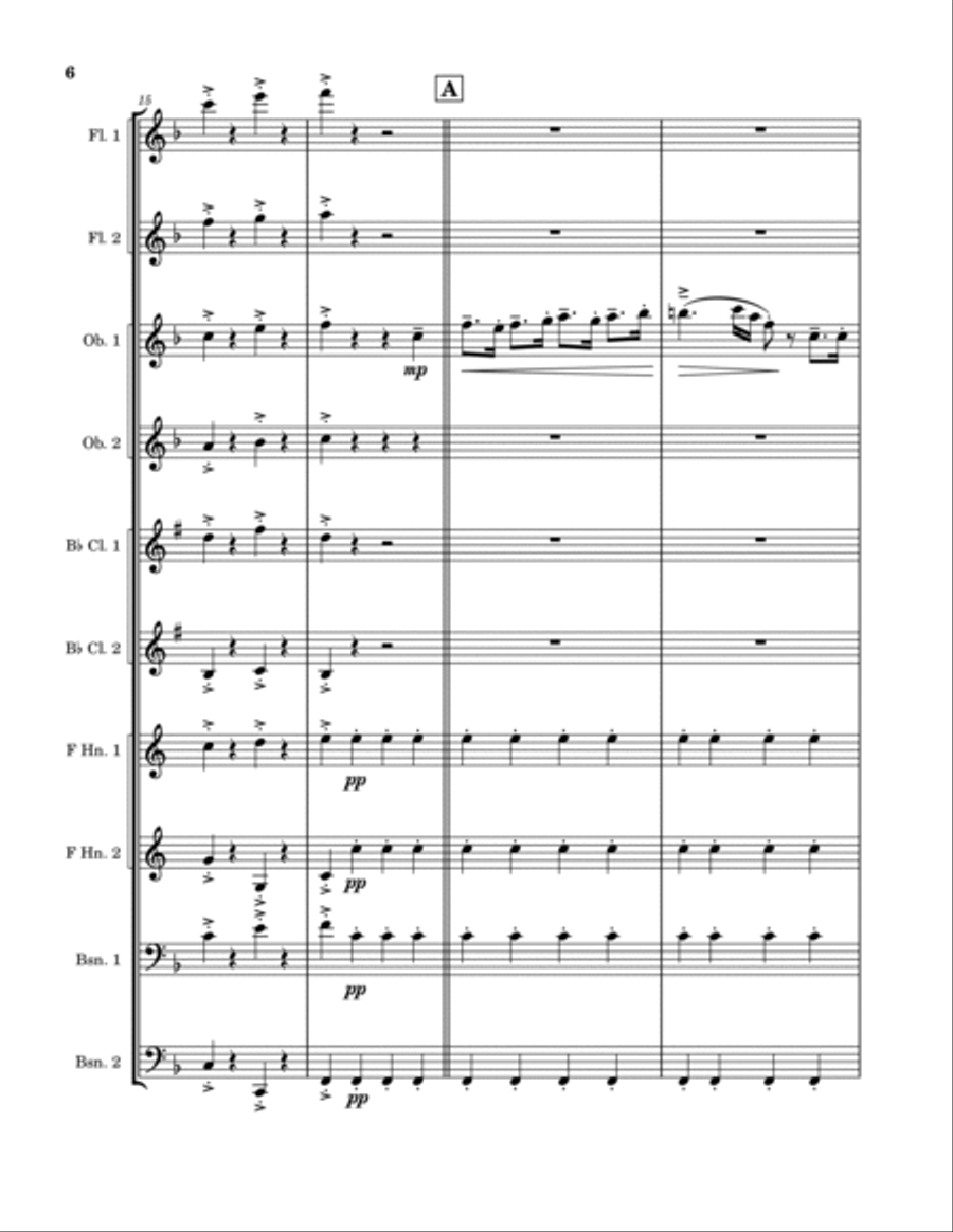 National Anthem of Brazil (Hino Nacional do Brazil) Woodwind Quintet scores gallery preview page 6