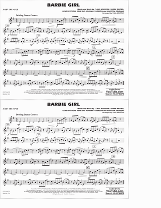 Barbie Girl (arr. Paul Murtha) - 3rd Bb Trumpet