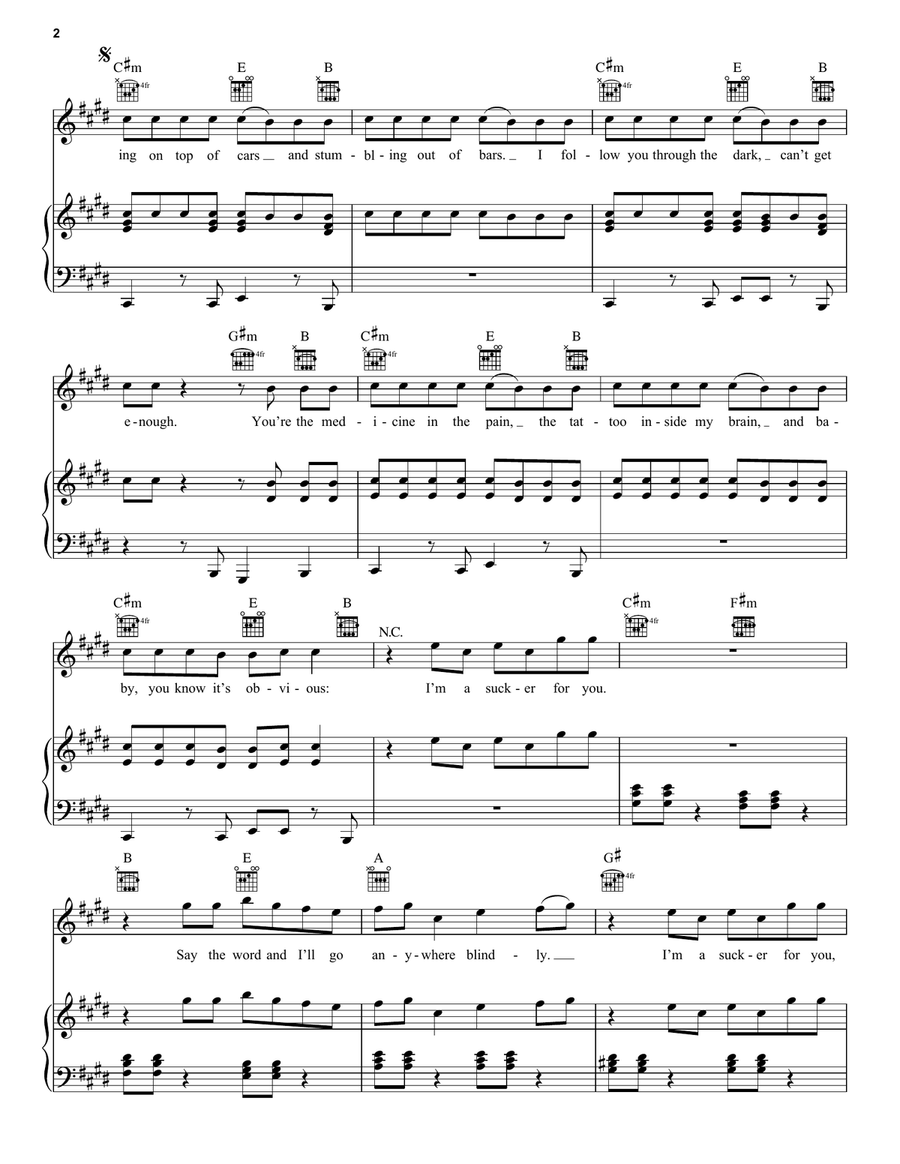 Sucker Sucker Piano, Vocal, Guitar scores gallery preview page 2