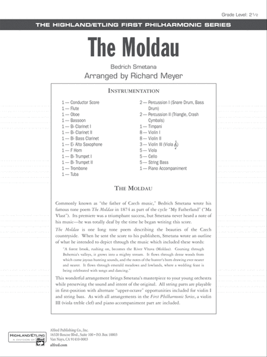 The Moldau: Score Full Orchestra scores gallery preview page 1