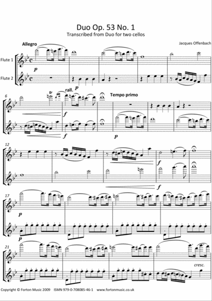 Duos Op 53 no 1 Flute Duet scores gallery preview page 2
