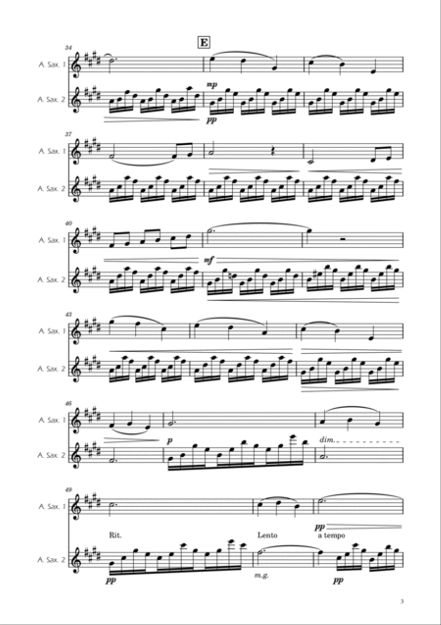 The Swan - Saint-Saens - Alto Sax Duet Woodwind Duet scores gallery preview page 3