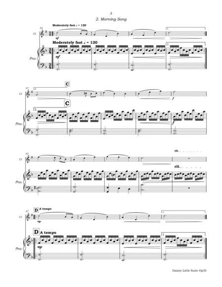 Dainty Little Suite Op35 for Bb Clarinet and Piano image number null