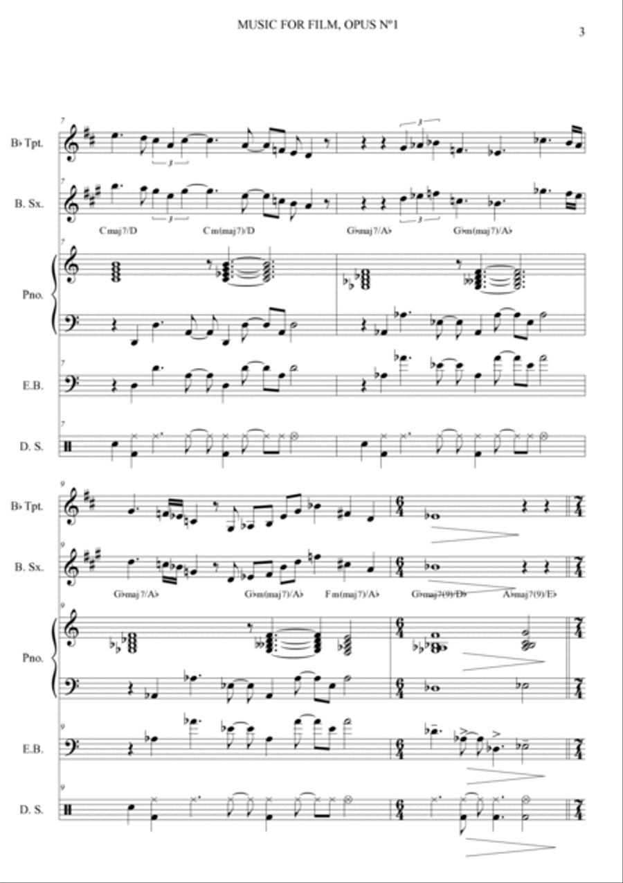 Music For Film Opus 1 Jazz Ensemble scores gallery preview page 3