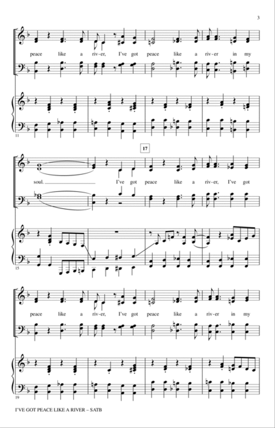I've Got Peace Like A River 4-Part scores gallery preview page 2
