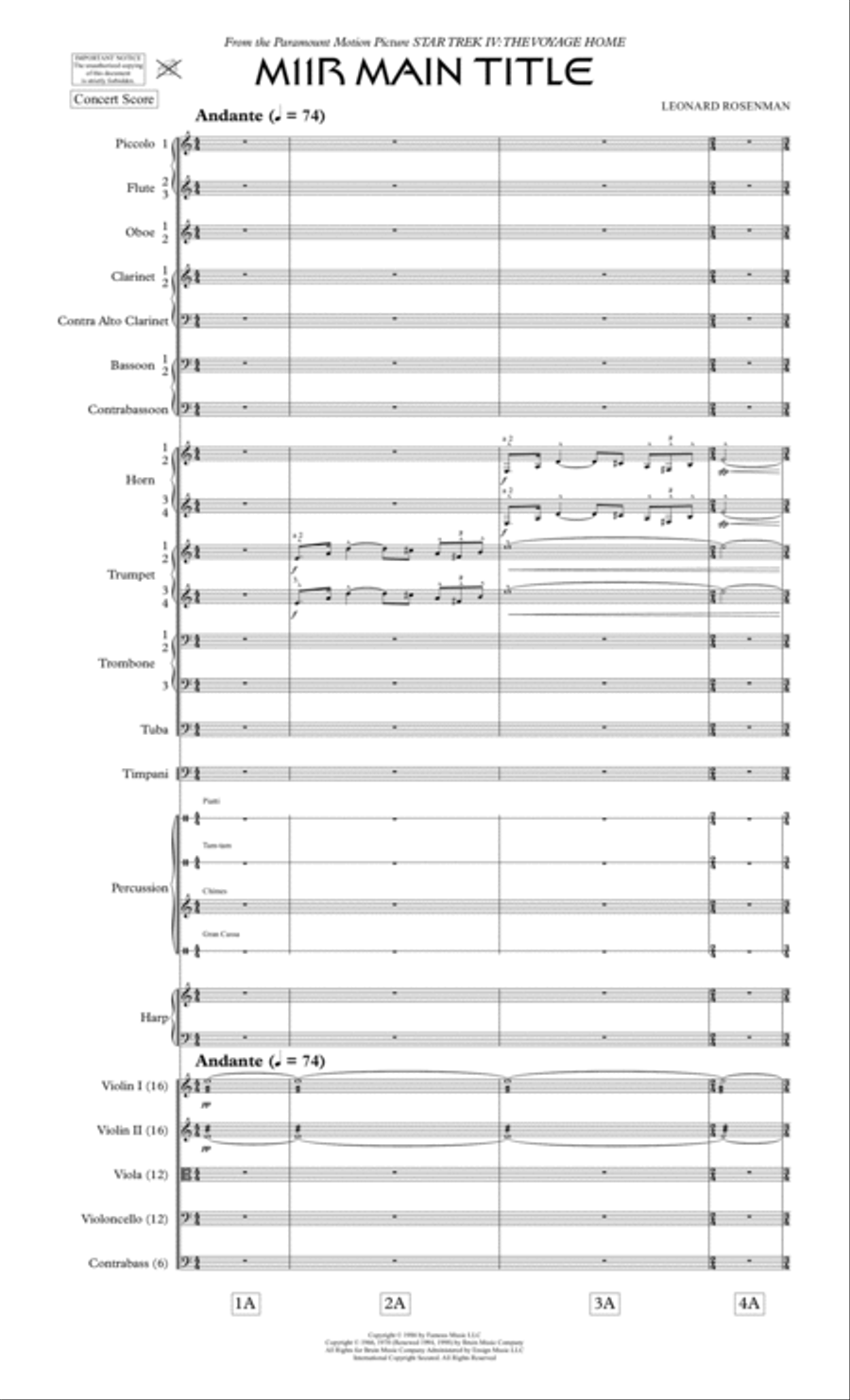 Star Trek(r) Iv - The Voyage Home - Score Only