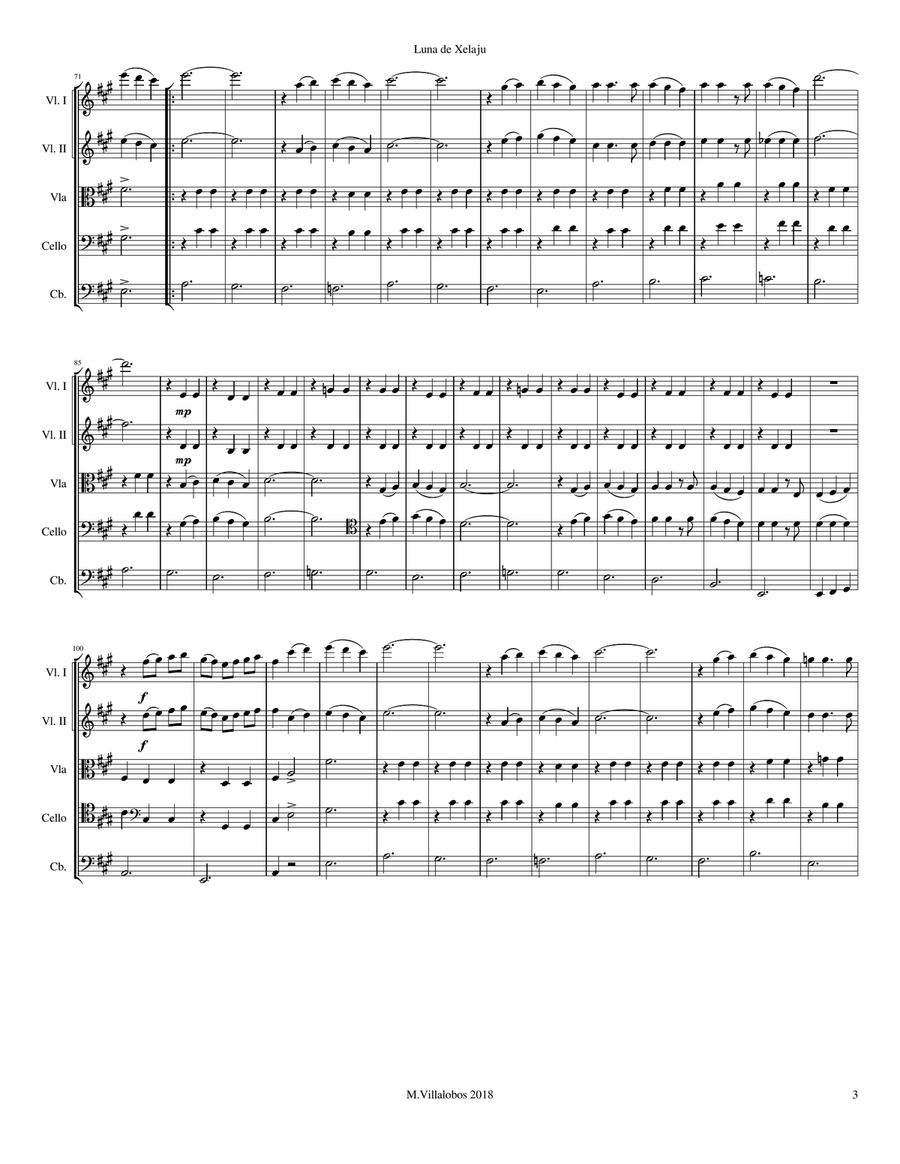 Luna de Xelajú Luna de Xelajú String Orchestra scores gallery preview page 3