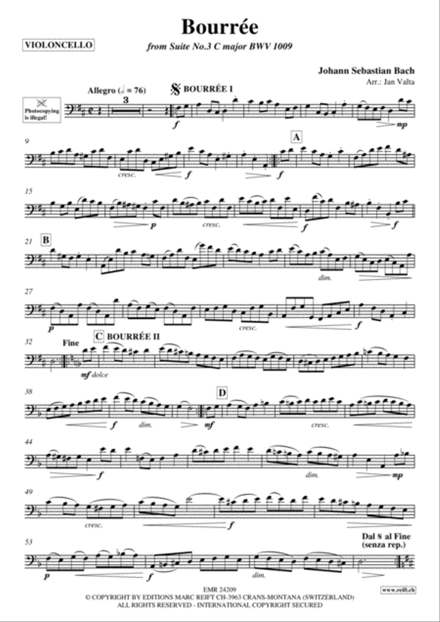 Bourree Piano Accompaniment scores gallery preview page 2