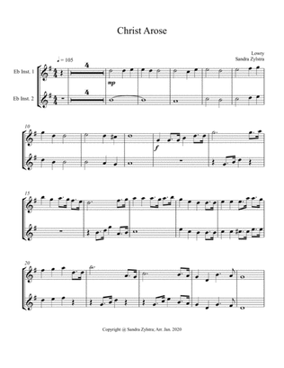 Christ The Lord Is Risen Today (treble Eb instrument duet, parts only)