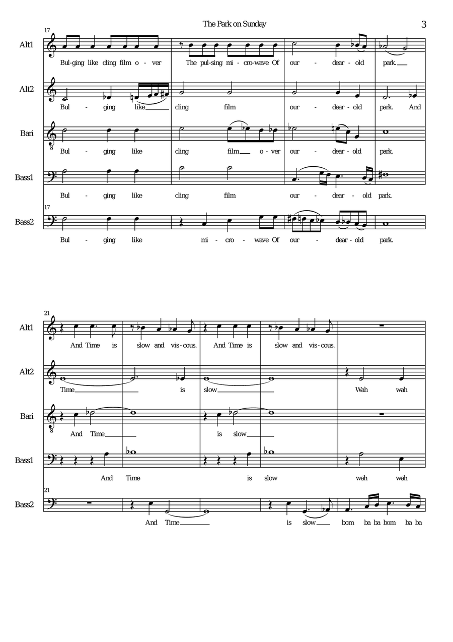 The Park on Sunday for men's voices Choir scores gallery preview page 3