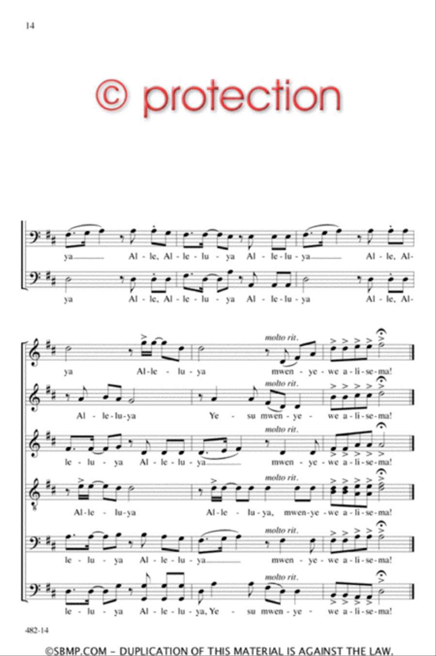Wana Baraka - SSATBB Octavo A Cappella scores gallery preview page 13