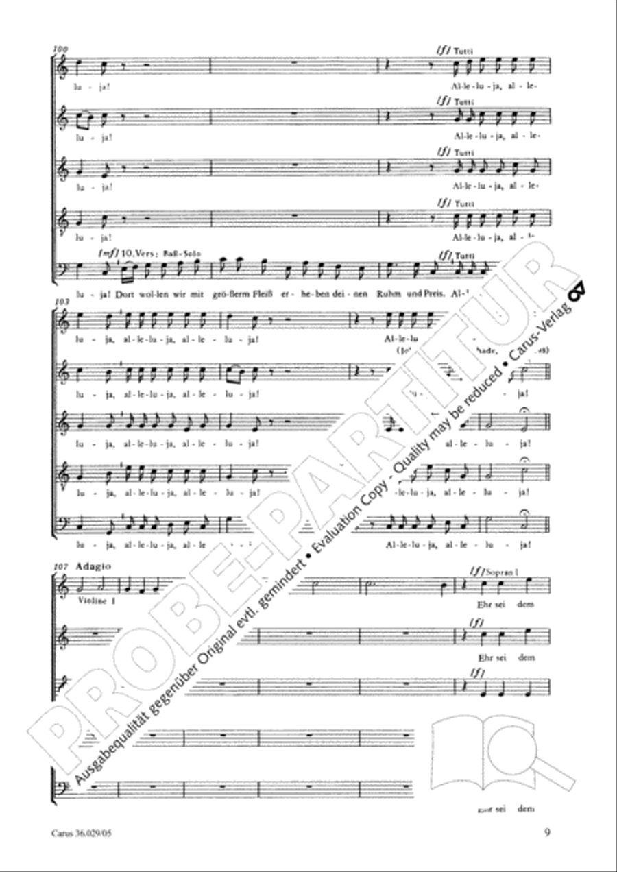 The voice of rejoicing and hope (Man singet mit Freuden vom Sieg) SSATB scores gallery preview page 10