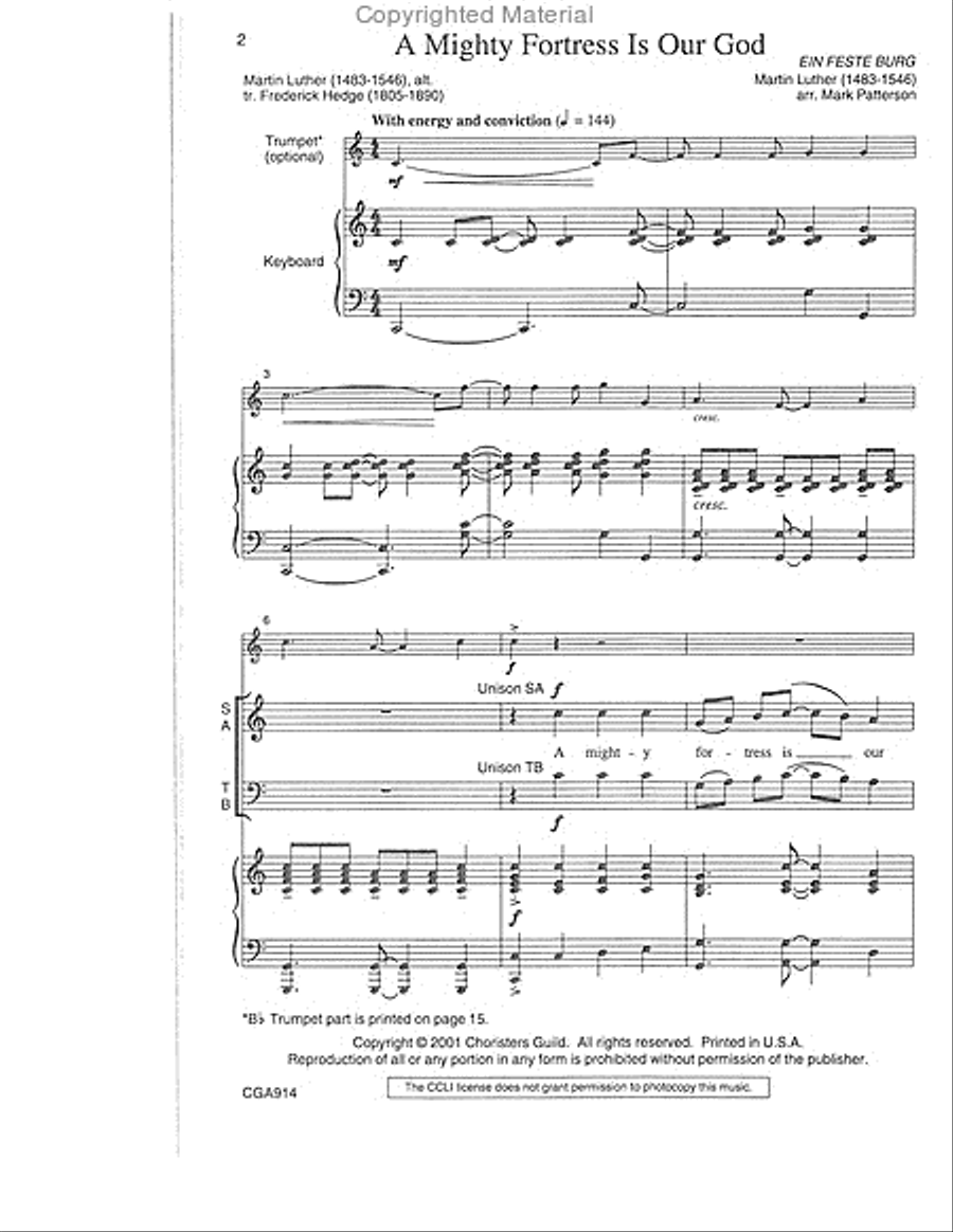 A Mighty Fortress Is Our God 4-Part scores gallery preview page 2