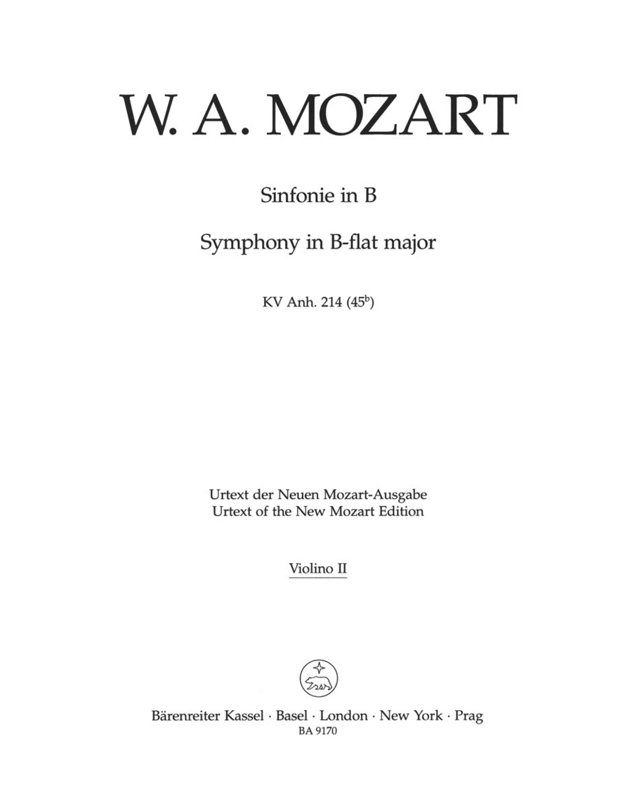 Symphony B flat major, KV Anh. 214 (45b)