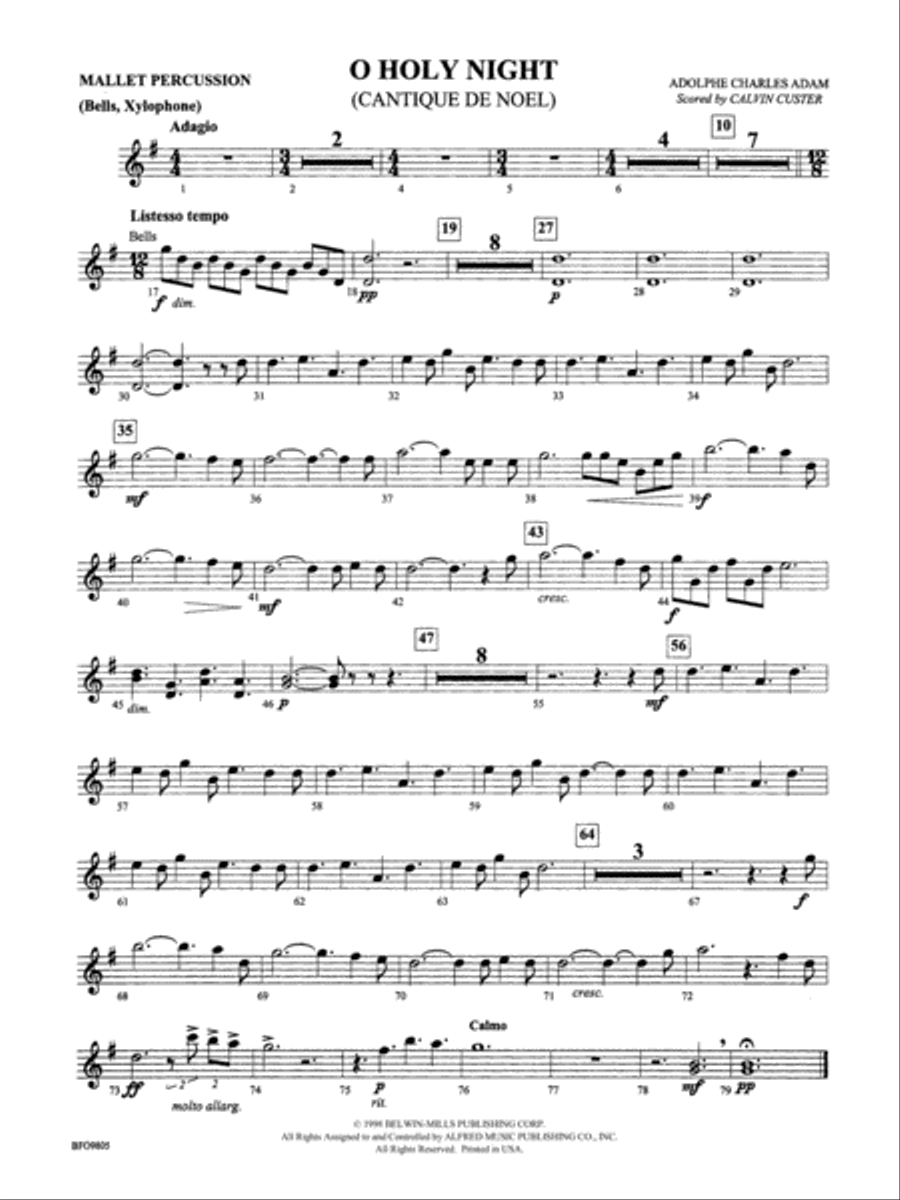 O Holy Night: Mallets Full Orchestra scores gallery preview page 1