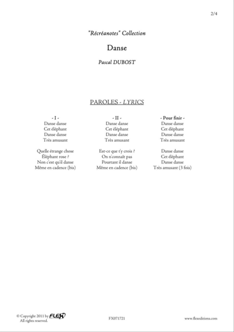 Danse Danse Children's Choir scores gallery preview page 2