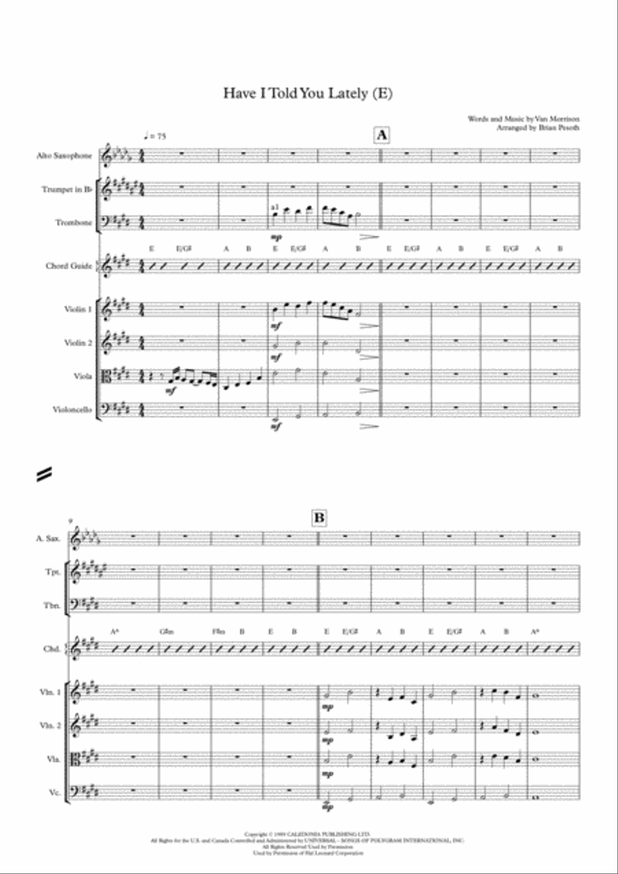 Have I Told You Lately Have I Told You Lately Small Ensemble scores gallery preview page 1