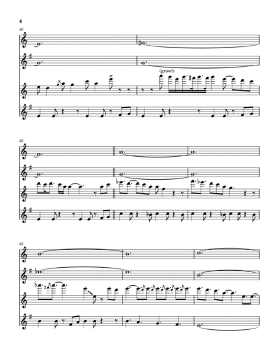 Shine On You Crazy Diamond (Part 5) Saxophone Quartet scores gallery preview page 5