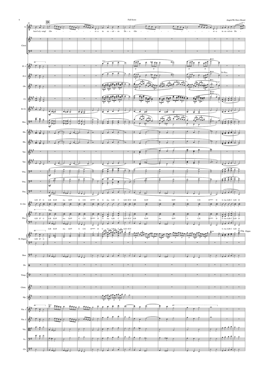 Angels We Have Heard on High (Gloria in Excelsis Deo)- Andrea Bocelli- Voice, Choir and Pops Orch Choir scores gallery preview page 4