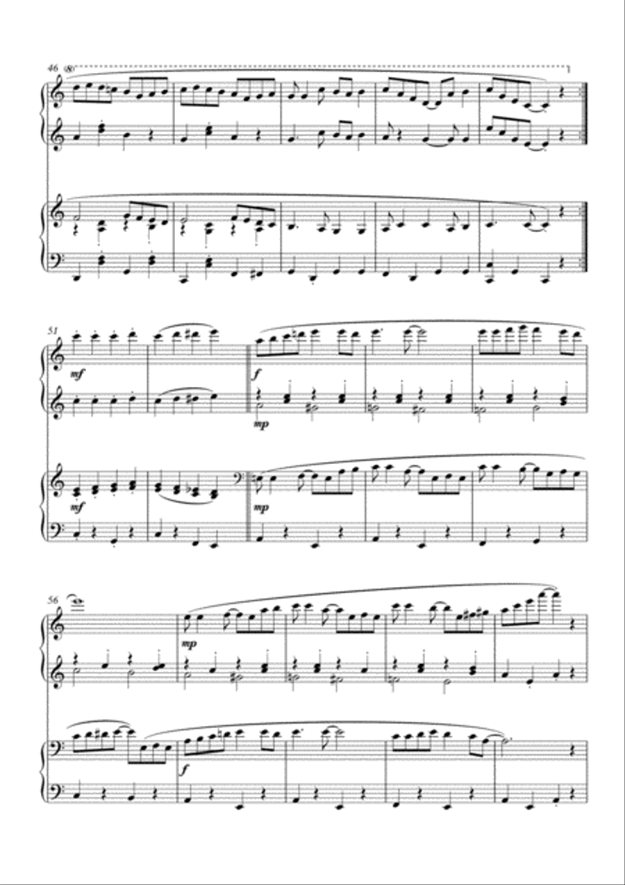 Ding Dong Glory Christmas Rag for Piano Duet, fun variations on Christmas carols, by Simon Peberdy 1 Piano, 4-Hands scores gallery preview page 5
