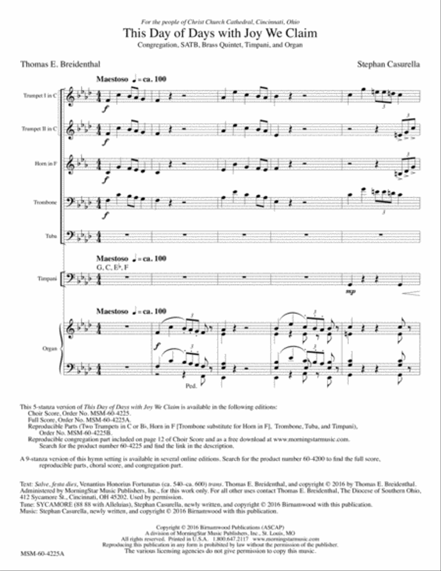 This Day of Days with Joy We Claim (5 vs) Choir scores gallery preview page 1