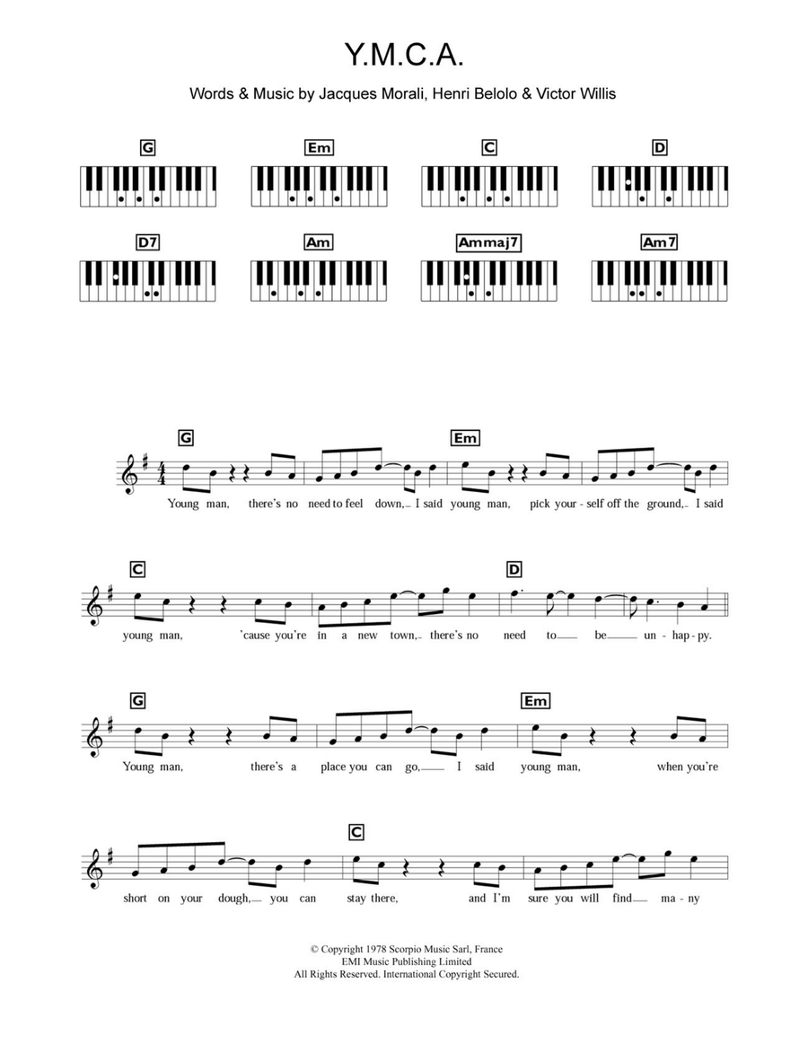 Y.M.C.A. Piano scores gallery preview page 1