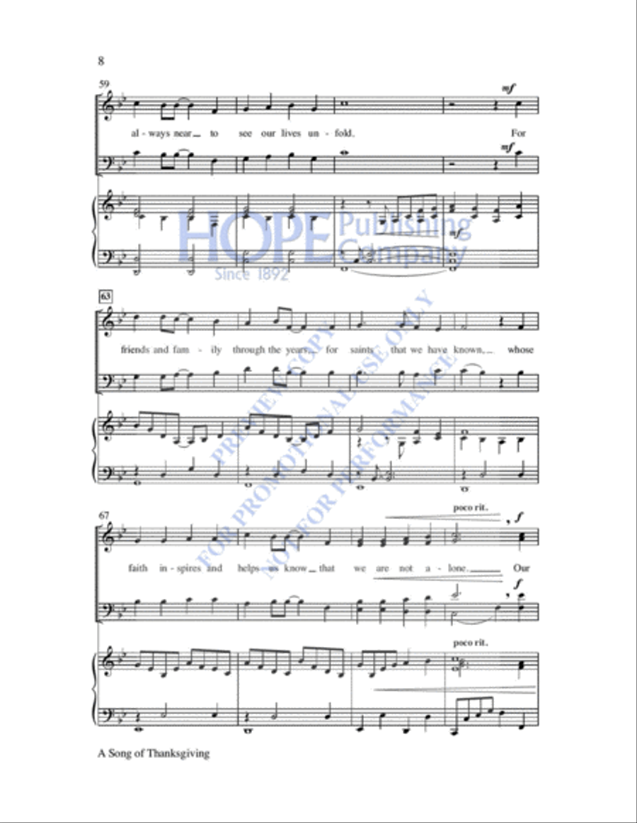 A Song of Thanksgiving A Song of Thanksgiving Choir scores gallery preview page 9