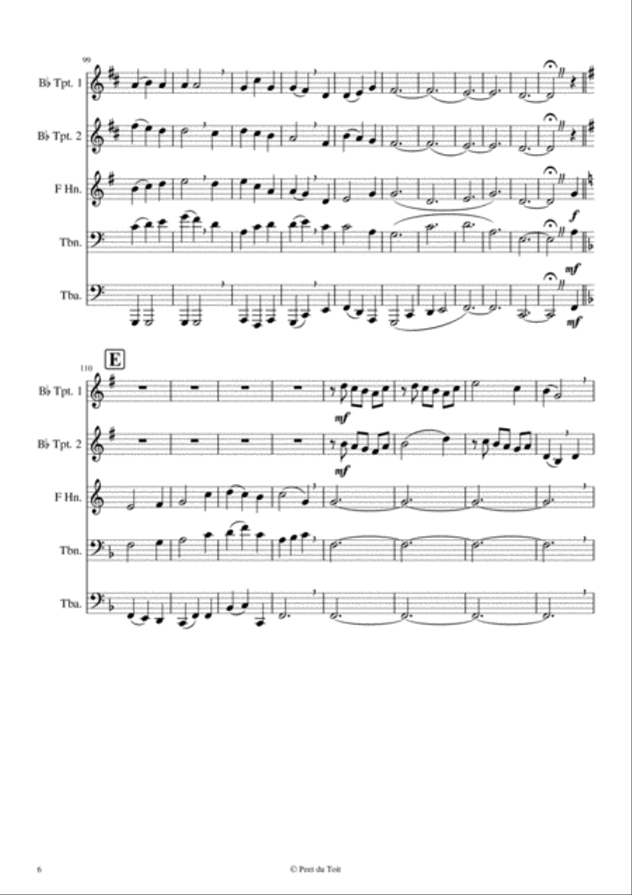 Ich bete an die Macht der Liebe Suite - D Bortniansky (Brass Quintet) Brass Quintet scores gallery preview page 6