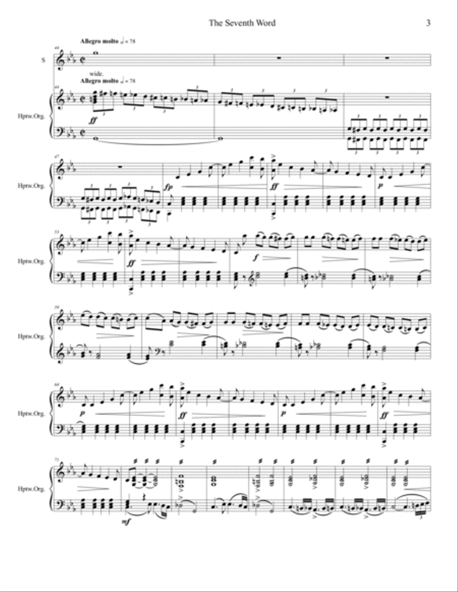 The Seventh Word - Earthquake - Chorale from The Seven Words of Jesus on the Cross (1867) Classical Guitar scores gallery preview page 3