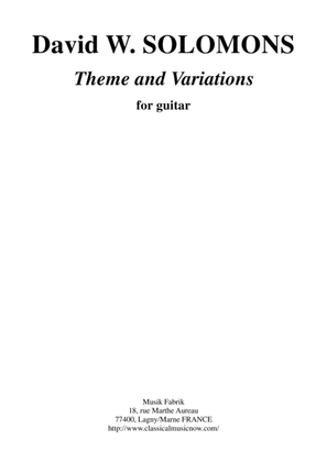 David Solomons: Theme and Variations for solo guitar