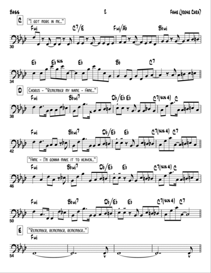 Fame Bass Guitar scores gallery preview page 2