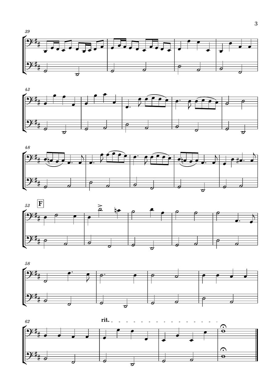Canon in D for Trombone and Tuba Brass Duet scores gallery preview page 3