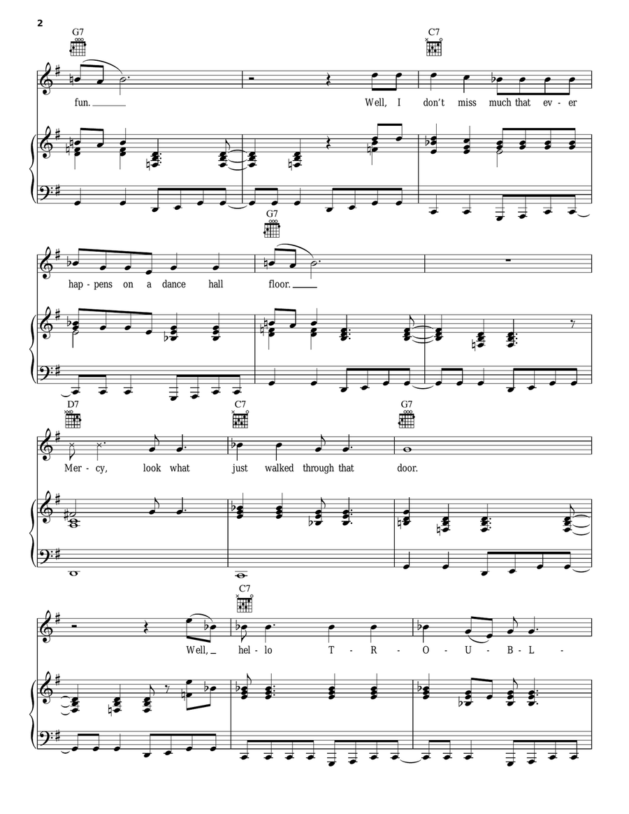 T-R-O-U-B-L-E Piano, Vocal, Guitar scores gallery preview page 2