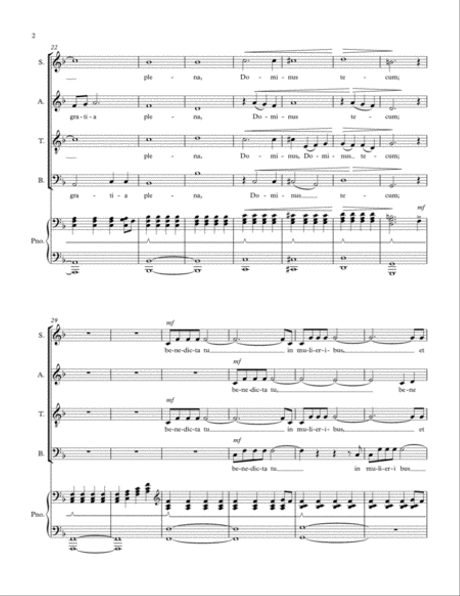 Ave Maria 4-Part scores gallery preview page 2