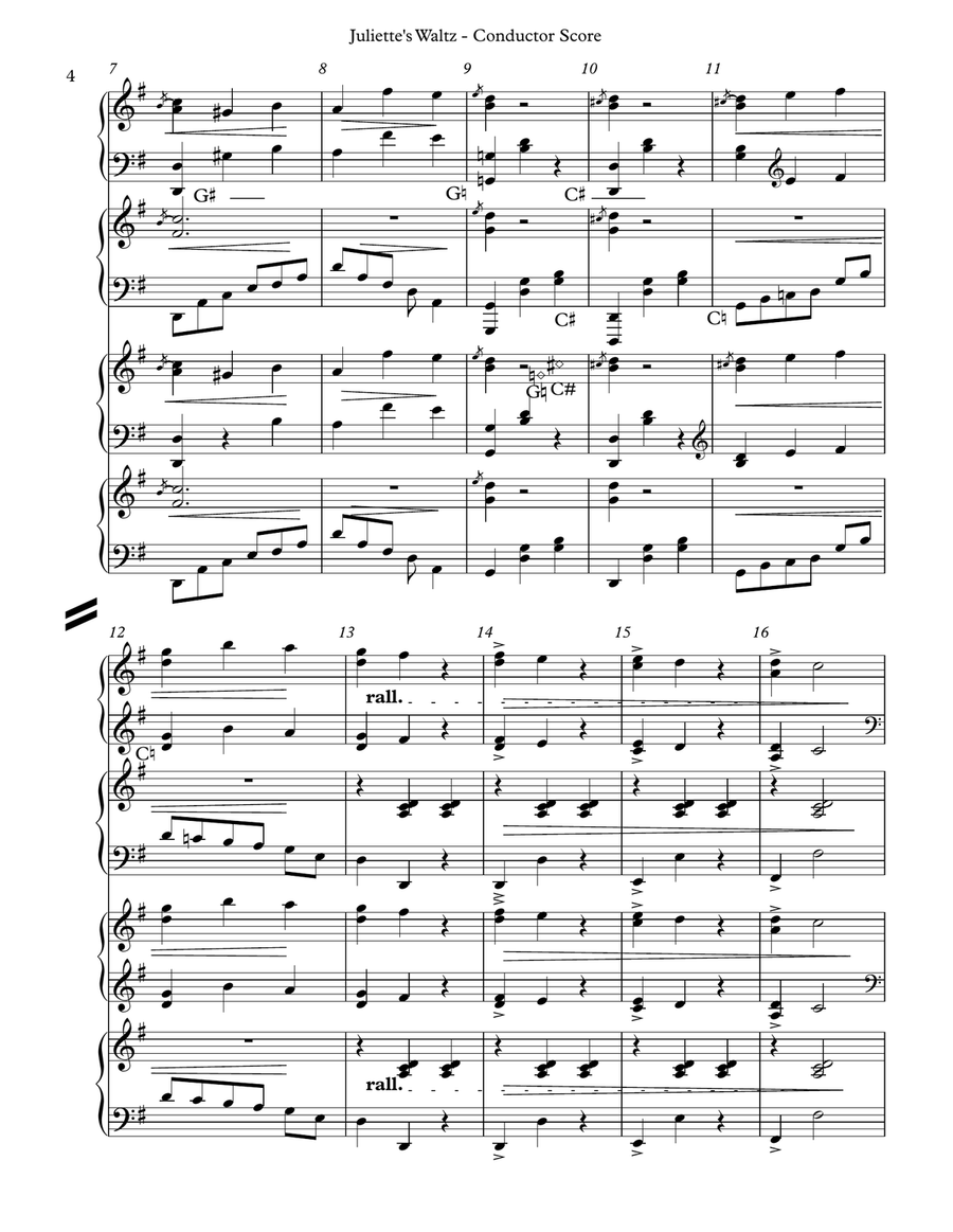 Juliette's Waltz, Harp Conductor Score Small Ensemble scores gallery preview page 4